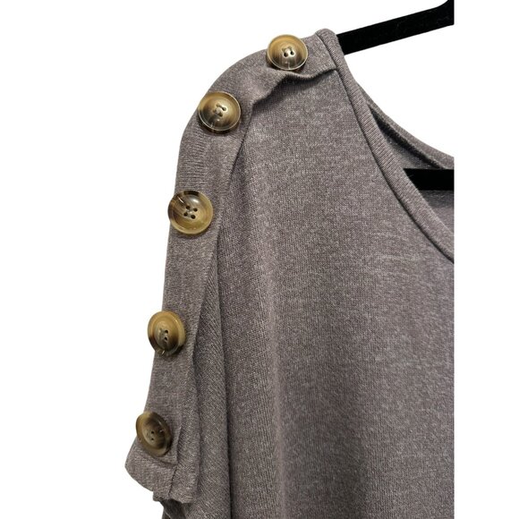 🍒 2/$20 🍒 Light Brown A-line Plus Size Dress with Button Accents sx 2X - Picture 3 of 9